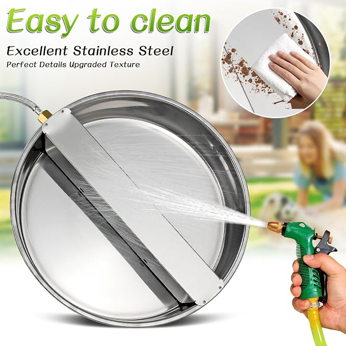 1.8 Gal Automatic Animal Drinking Water Bowl, Wide‑Opening Bowl | Divided Large Water Bowl, Stainless Steel Heavy-Duty, for Dogs Pets Chicken Duck Goat