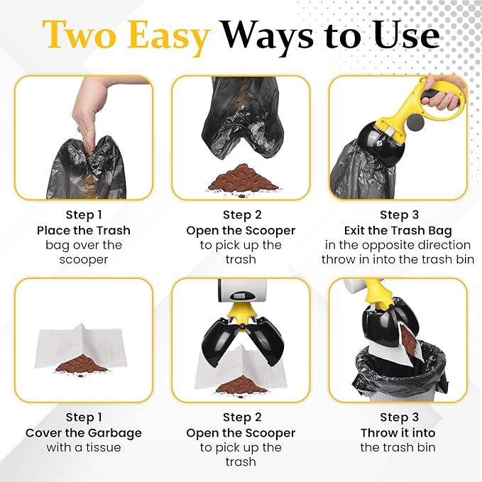 Dog Pooper Scooper for Small & Medium Dogs, 10” x 5” Lightweight Poop Scooper with Ergonomic Comfort Grip, Non-Stick Surface, Portable & Easy to Clean