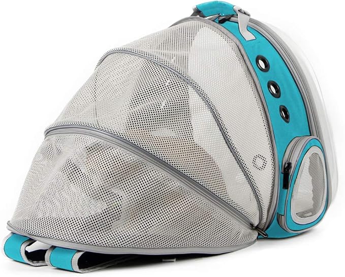 Back Expandable Cat Backpack Carrier, Fit up to 12 lbs, Space Capsule Bubble Window Pet Carrier Backpack for Cat and Small Puppy
