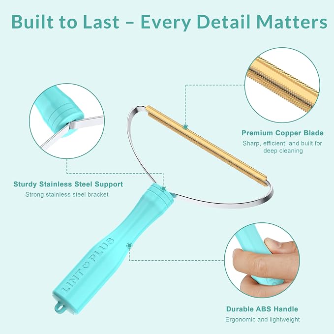 LINTPLUS Pet Hair Remover Carpet x2 & Lint Root Cleaner Pro Pet Hair Remover by LINTPLUS,Special Pet Hair Removal Tool Multi Fabric Edge and Carpet Rake for Couch, Pet Towers and Rugs