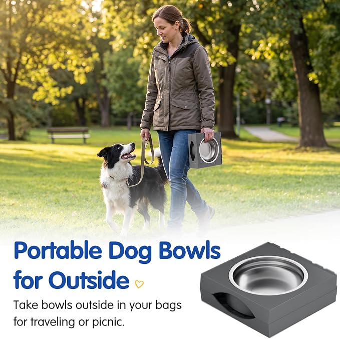 XIAZ Elevated Dog Bowls Large Breed Raised Dogs Bowl Stand Large/Medium Sized Dog Stainless Steel Food Water Bowl Stands 5 Heights Adjustable 9/11/12/14in Pet Feeder Dish Station