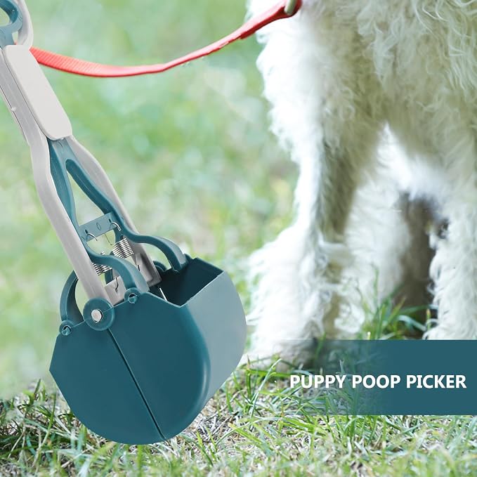 COHEALI Heavy Duty Dog Pooper Scooper with Long Handle Wear-Resistant Poop Picker for Yard and Walks Foldable Dog Waste Grabber Tool for Puppies Avocado Green