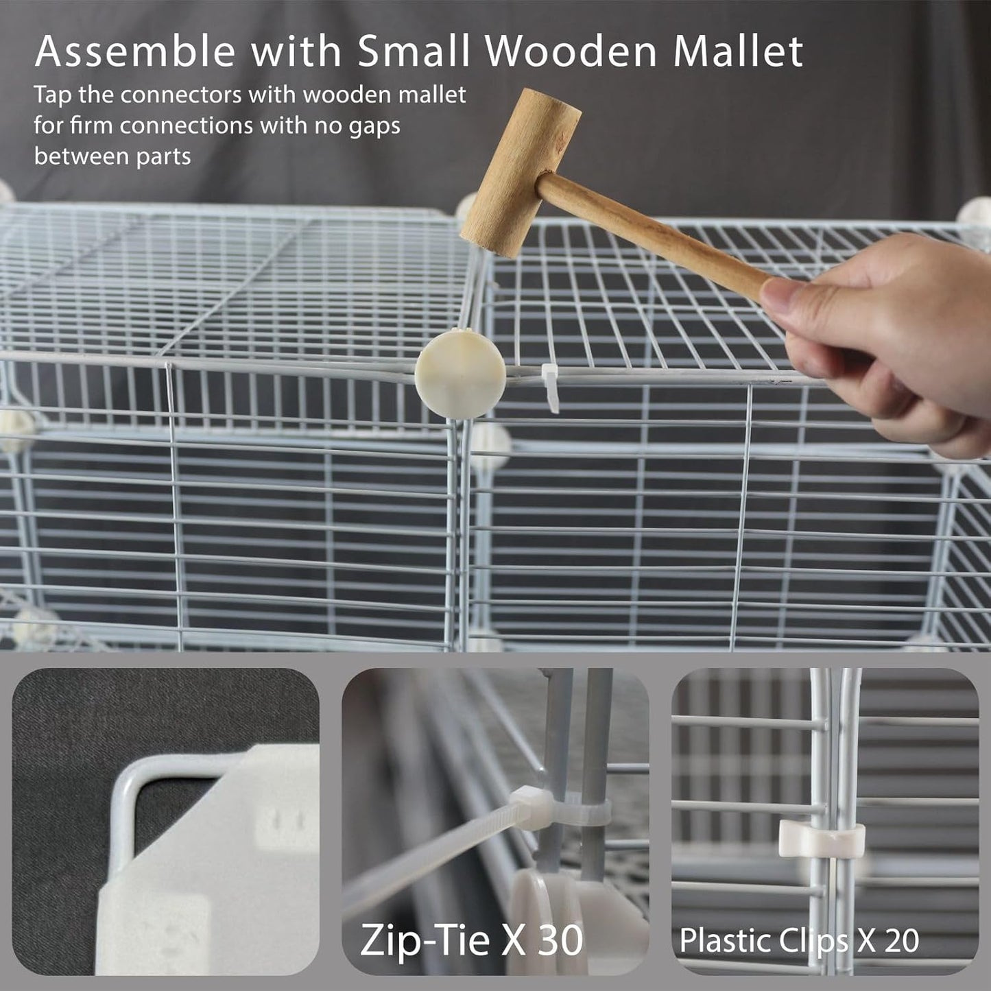 Small Guinea Pig Cages Indoor, C&C Chinchilla Rat Cage Rabbit House on Wheels with Tray