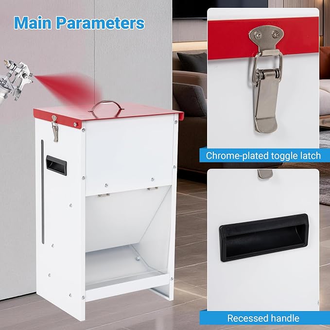 Automatic Dog Feeder, 2 PCS 25LBS Capacity Auto Gravity Dispenser | Powder Coated Dog Feeder, Waterproof for Indoor & Outdoor Use, 12.3"L x 10.5"W x 21.3"H, Red and White