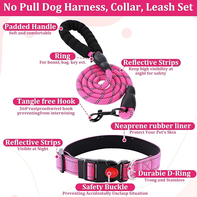 PullCrease 30 Pcs Puppy Supplies Starter Kit for Small Dogs Essentials Include No Pull Dog Harness, Collar, Leash Set, Toys, Bowl, Water Bottles, Pet Grooming Kit, Puppy Accessories for Welcome Gift