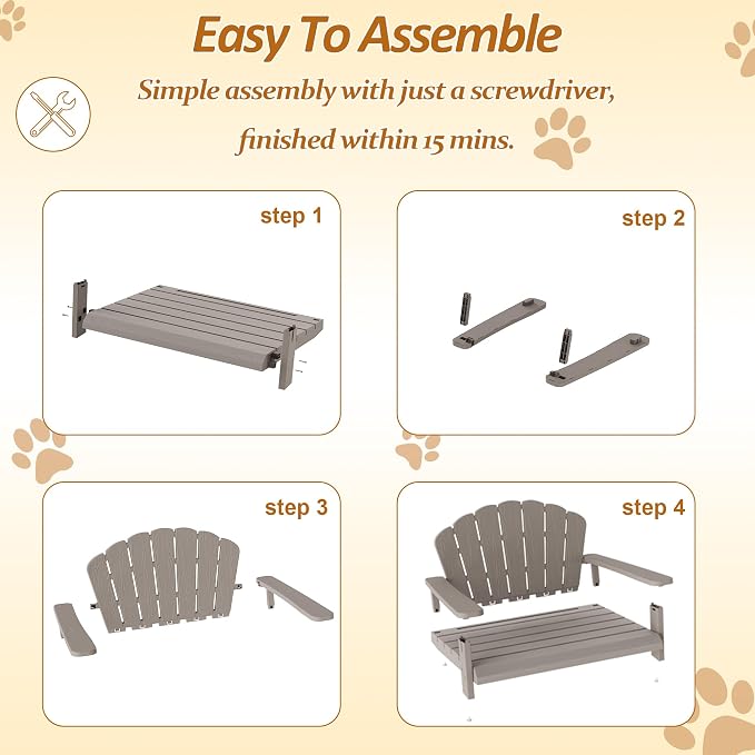 Outdoor Dog Bed, Elevated Dog Bed,Indoor&Outdoor Pet Furniture(Grey) | Waterproof Dog Couch,Sturdy Dog Patio Lounge Chair,Chew Resistant Outdoor Dog Furniture for Small&Medium Dogs