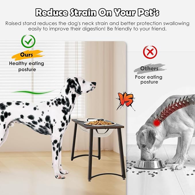 Elevated Dog Bowls for Large Dogs with Slow Feeder, 2 Stainless Steel Dog Bowls -101oz, 16.5" Tall Raised Dog Food Water Bowl Stand for Large Breed, Extra Large Dogs