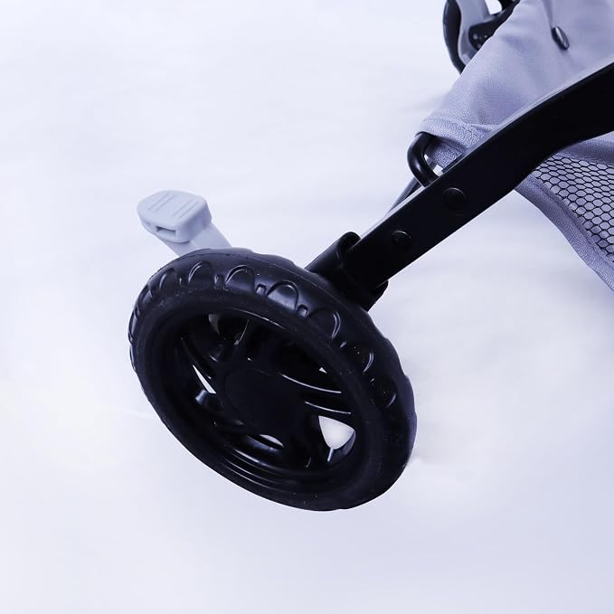 Pet Stroller (4 Wheels for Cats and Dogs) with Reversible Handle for Small and Medium Pets up to 33 lbs.Silver