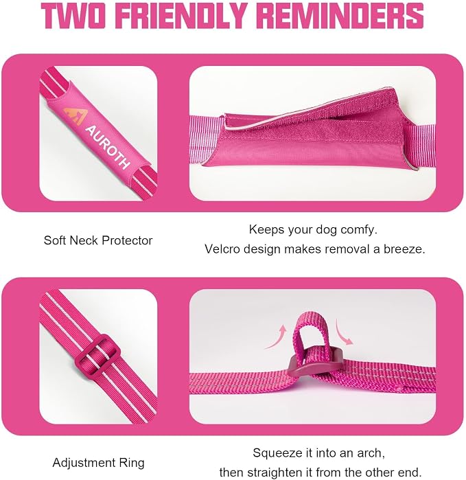 AUROTH Dog Harness for Large Dogs No Pull Tactical Harness and Leash Set | with Leash Clips, LED light clip, Breathable Mesh Padded No Choke, Easy Walking and Training, Pink Camo, Large