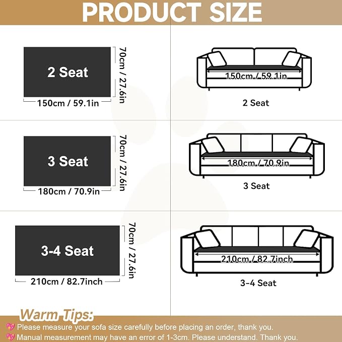 OTOB All Season Couch Cover for Dogs Washable, Geometric Jacquard Non Slip Soft Fuzzy Pet Couch Covers for 3 Cushion Couch, Cozy Plush Sofa Slipcovers Protector Dog Mat (Dark Gray, 27.6" x 82.7")