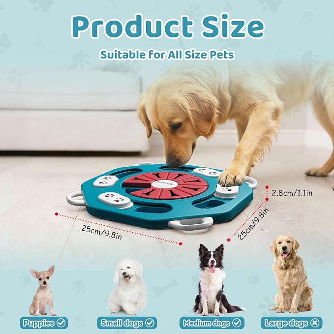 MateeyLife Dog Puzzle Toy for Smart Dogs, Mental Stimulation Dog Enrichment Toys, Treat Dispensing Dog Toys to Keep Them Busy for Small and Medium Dogs, IQ Training Puzzle Feeder, Level-1 (Blue)