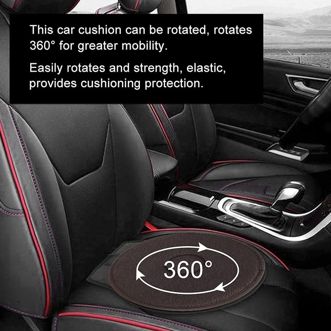 360° Swivel Seat Cushion, Rotating Car Seat Pad with Non-Slip Base, Portable Pivot Disc for Easy Transfer, Comfortable Cushion for Elderly, Pregnant & Mobility Aid