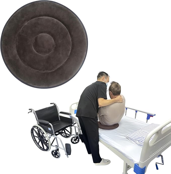 Swivel Seat Cushion 360 Degree Rotating Seat Cushion Light Weight Portable Pivot Disc Pad for Elderly, Swivel Car Seat Easy Turning from Bed to Wheelchair or Chair (40cmX40cm-Gray)