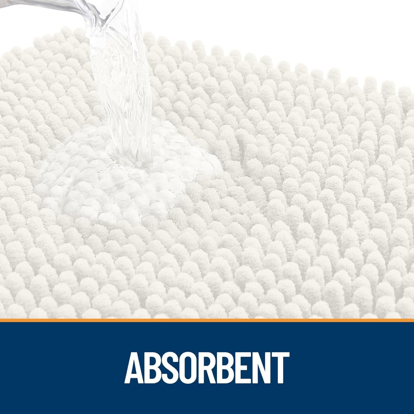 OLANLY Dog Door Mat for Muddy Paws 44x32, Absorbs Moisture and Dirt, Absorbent Non-Slip Washable Doormat, Quick Dry Chenille Mud Mat for Dogs, Entry Indoor Entryway Carpet for Inside Floor, Ivory