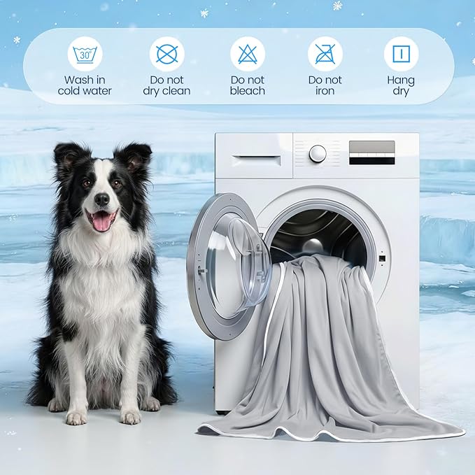 Mora Pets Premium Cooling Blanket for Dogs, Q-MAX>0.5 Washable Breathable Cooling Mat, Lightweight Soft Summer Pet Throw Blanket, Furniture Protector Bed Couch Cover for Small Dog Cat, Gray, 29x40