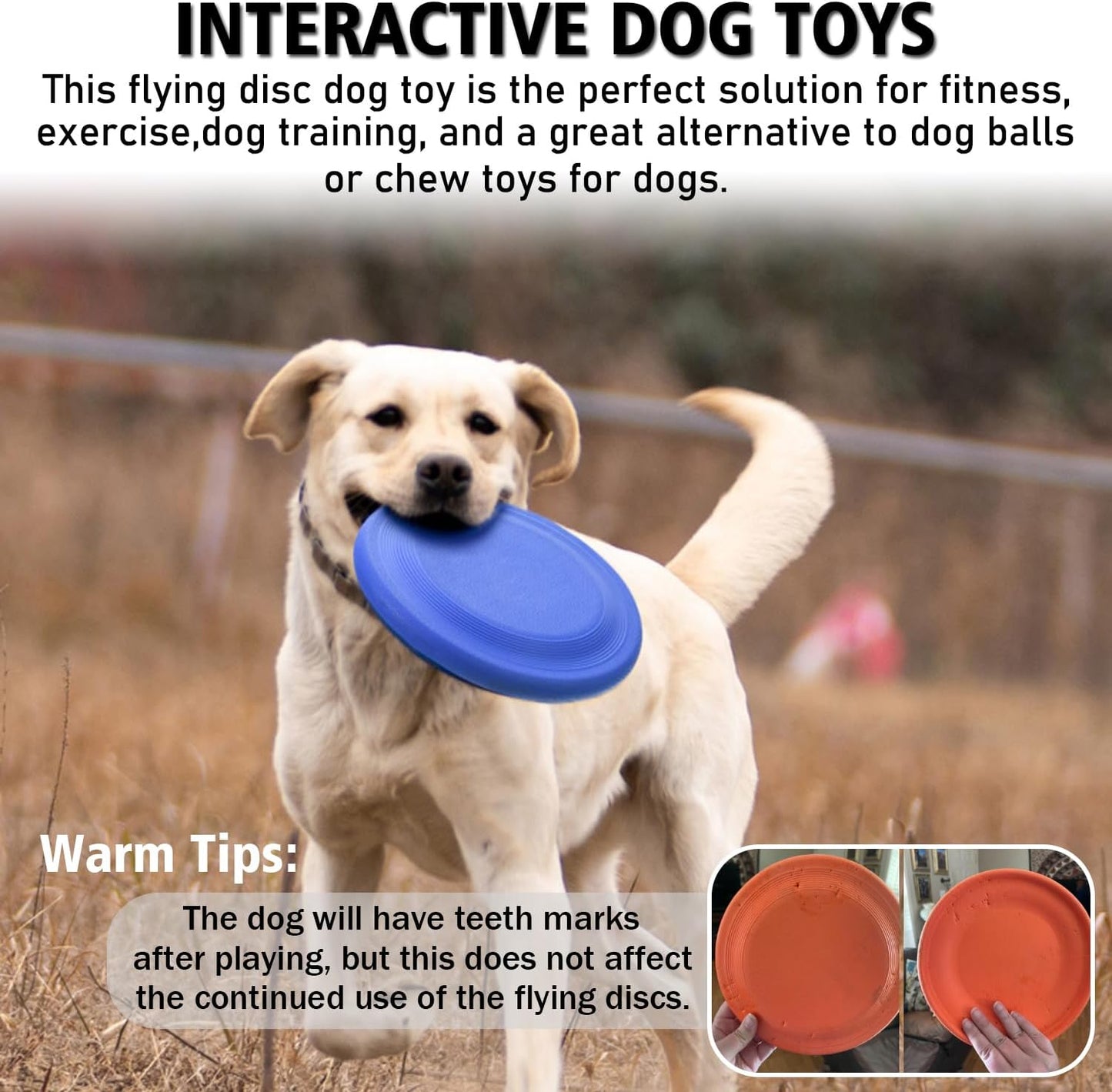 Dog Flying Disc (2 Pack) - Durable Rubber Flying Disc Dog Toy - 9.25" Indestructible Rubber Dog Flying Disc - Puncture Resistant & Bite Resistant Extremely - for Medium Large Dogs
