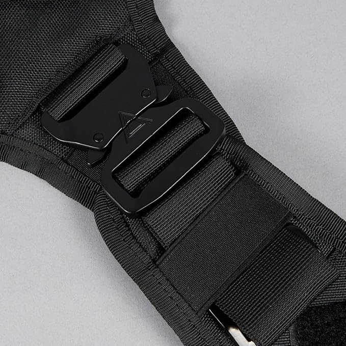 WOLFpak Tactical Dog Vest Harness No Pull Breathable (Alpha Black, X-Large) | Dual Grab Handles, 1000D Nylon, Four-Point Adjustment, MOLLE Attachment Panels, Three Storage Pockets, Metal Alloy Buckles