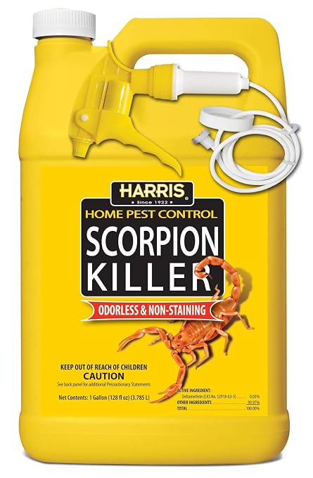 Harris Scorpion Killer, Liquid Spray with Odorless and Non-Staining Extended Residual Kill Formula (Gallon) 128 Fl Oz