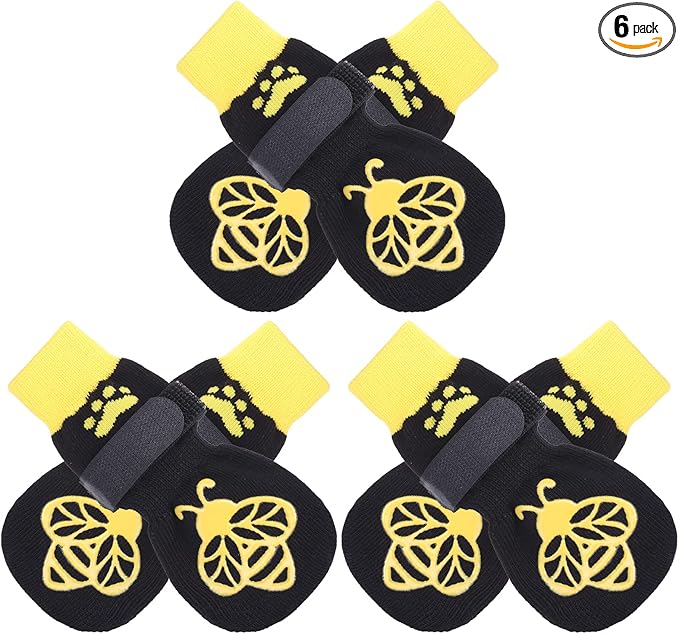 EXPAWLORER Anti Slip Dog Socks to Prevent Licking Paws,Winter Dog Boots & Paw Protectors,Dog Booties for Hardwood Floors with Grippers,Dog Shoes for Hot/Cold Pavement Small Medium Large Senior Dog
