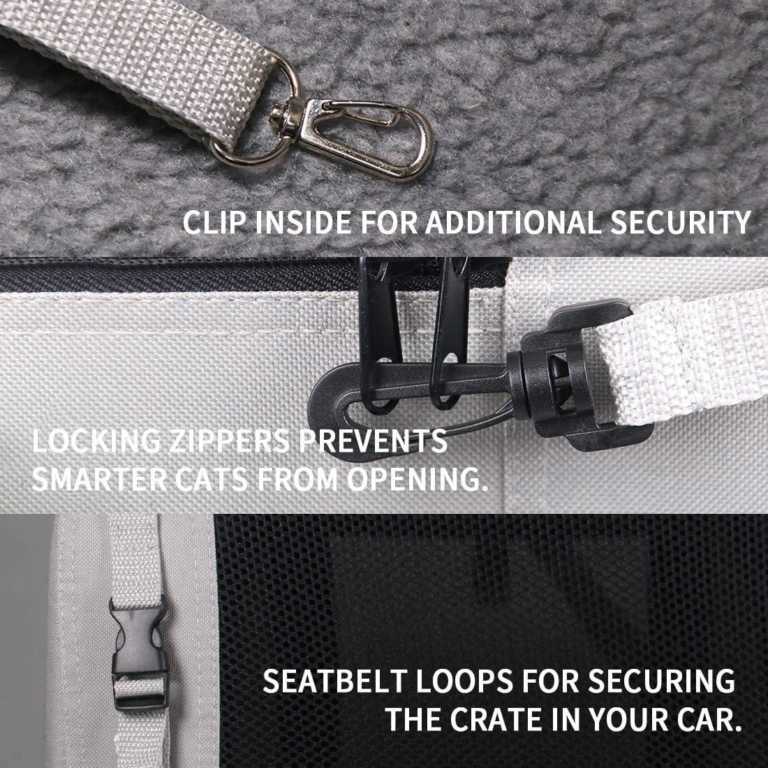 Extra Extra Large Cat Carrier Soft Sided, Portable Small Dog Carrier for 2 Cats, 24"x16.5"x16" Car Travel Folding Comfortable Design with Litter Box and Bowls, Grey+ Litter Box+ Bowl*2