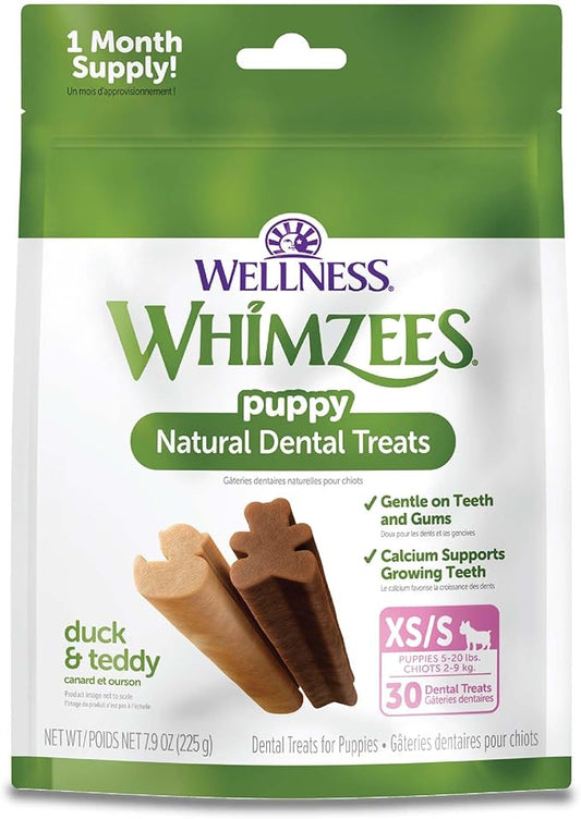WHIMZEES Wellness Puppy Dog Dental Treats, Extra Small & Small Size Stick, (30 Count)
