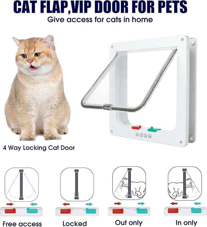 Plastic Cat House Outdoor & Indoor, Waterproof Feral Cat Houses | with Escape Door, Waterproof Outdoor Cat Shelter for Feral Stray Cat Kitty, Assemble Easily