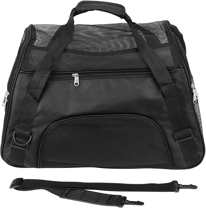 FAA Approved Compact Pet Carrier for Cats Small Dogs Breathable Lightweight Travel Bag with Expandable Design Easy Carry Handle