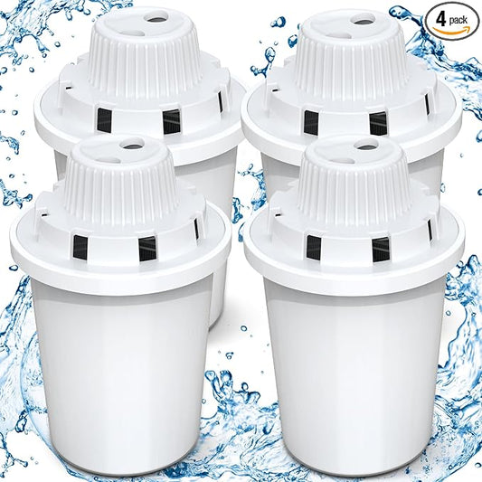 Water Fountain Replacement Filters, 4 Pack for D2223/2322/2340/2341 | Activated carbon and ion-exchange resin offer 7-layer filtration to reduce hair and odors; replace each filter every 2 weeks.