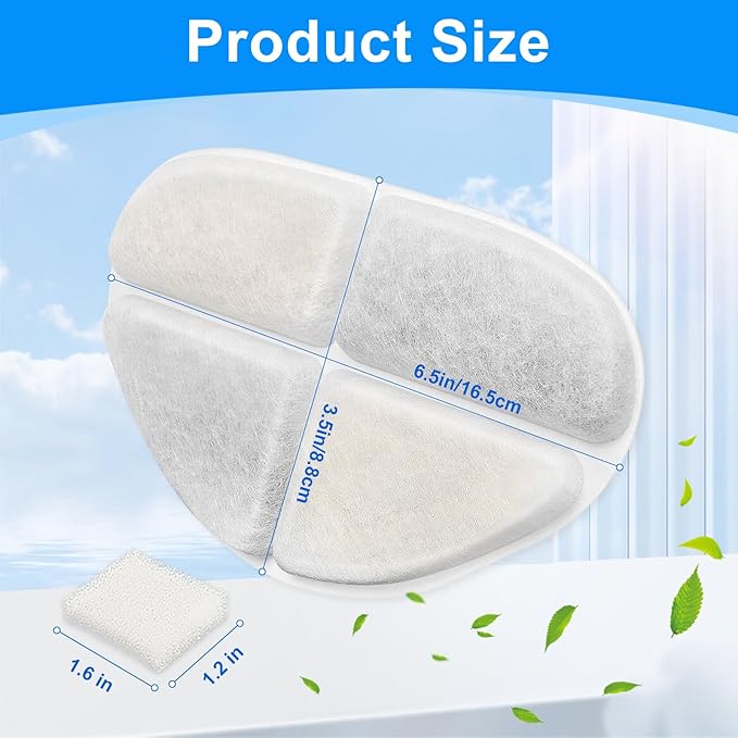 12 Pack Filter & 12 Pump Sponges Dog Water Bowl Filter Compatible with FEELNEEDY Dog Fountain 7L/1.8Gal(FN-W05), 12+12 Cat Drinking Fountain Filters Fit for Pet Automatic Water Dispenser