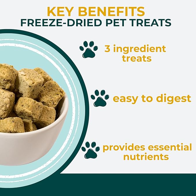 Momentum Carnivore Nutrition Freeze-Dried Chicken, Spinach & Sea Kelp Dog Treats & Cat Treats – Single-Ingredient Recipe, High-Protein, Grain-Free, Natural Superfood Blend – Made in USA – 3 oz Bag