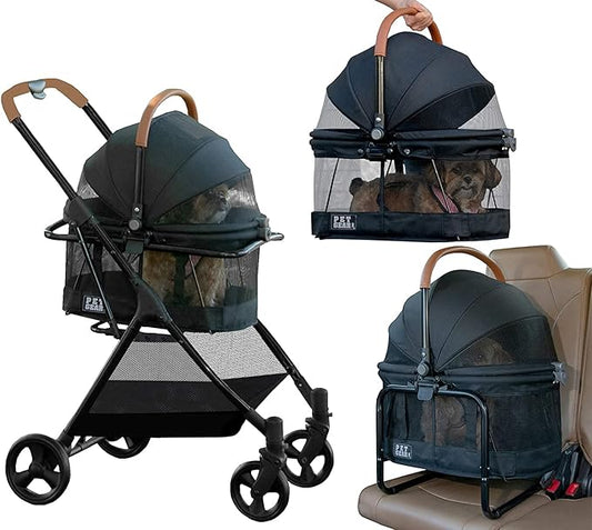 Pet Gear, A Vermont Family Owned Company Since 1936, 3-in-1 Travel System, View 360 Stroller Converts to Carrier and Booster Seat with Easy Click N Go Technology, for Small Dogs & Cats, 4 Colors