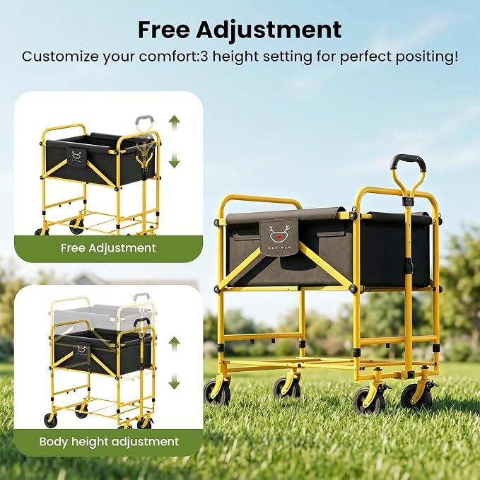 Foldable Dog Bath Cart for Dirty Outdoor Dogs,Adjustable Height pet Bath Cart for Small and Medium Dogs(5-55 lbs) and Cats,Four-Wheel Bathing Cart with Brake,No Need to Carry Your Muddy Pup Home