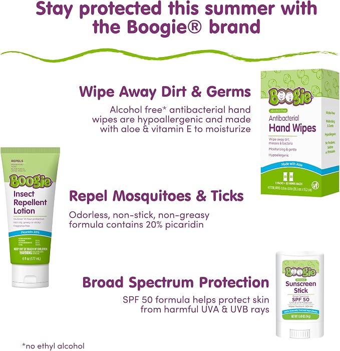 Boogie Insect Repellent Lotion for Mosquitoes, Ticks & Flies - 6 fl oz - DEET Alternative Mosquito Repellent - Up to 14-Hour Protection - Fragrance-Free