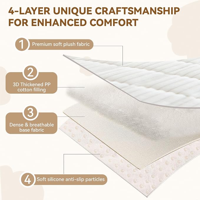 OTOB Couch Covers for Dogs Washable, Non Slip Plush Sofa Cover Kids Pet Friendly Furniture Protector, All Seasons Soft Cozy Fuzzy Sofa Slipcovers Dog Bed Mats (Cream, 31.5" x 63.0'')