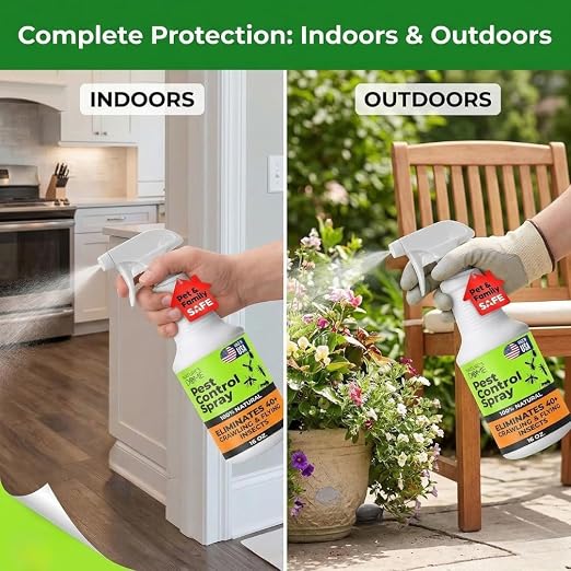 Nature’s Dome Pest Control Spray 16 Oz | Natural Ant Killer & Bug Spray for Indoor & Outdoor Use | Eco-Friendly Bug Spray for Flea, Ticks, Ant & Mosquitos | Safe for Pets and Kids
