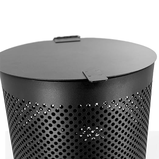 ZERO WASTE USA - Aluminum Outdoor Trash Can, 10 Gallon, Matte Black | Rust-proof 10-gallon aluminum outdoor trash can, post or wall mount, built-in liner clamps, weather-resistant lid