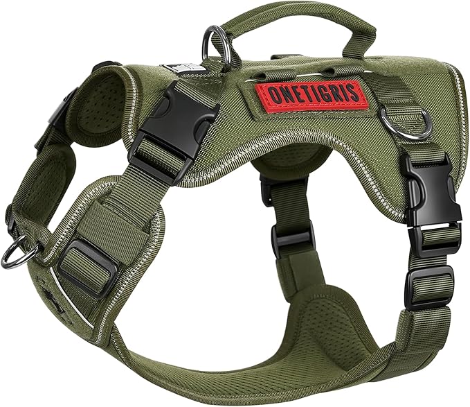 OneTigris No-Pull Tactical Dog Harness Reflective Vest for Small Dogs | Military-grade 1000D Nylon Easy Control Vest, Adjustable Dog Harness with Hook & Loop Panels for Walking, Hiking, Training