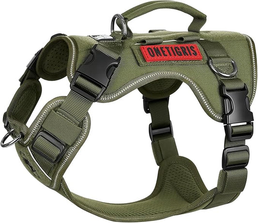 OneTigris No-Pull Tactical Dog Harness Reflective Vest for Small Dogs | Military-grade 1000D Nylon Easy Control Vest, Adjustable Dog Harness with Hook & Loop Panels for Walking, Hiking, Training
