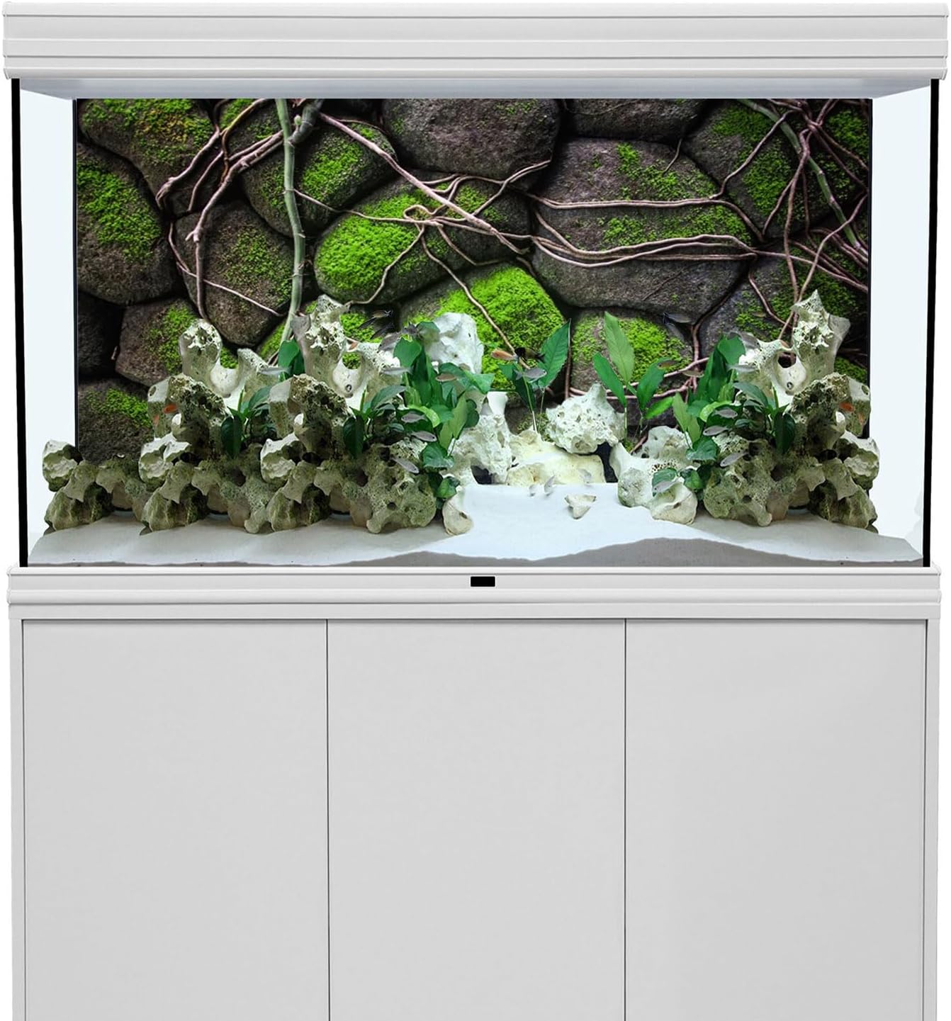 AWERT 36x24 inches Stone Aquarium Background Rock Fish Tank Background Rocky Terrarium Background Vinyl