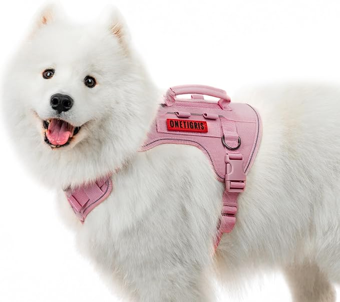 OneTigris No-Pull Tactical Dog Harness Reflective Vest for Medium Dogs | Military-grade 1000D Nylon Easy Control Vest – Adjustable Dog Harness with Hook & Loop Panels for Walking, Hiking, Training