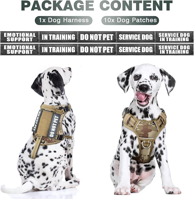 Tactical Dog Harness, No Pull Dog Harness for Medium Large Dogs with Handle & Molle, Military Service Dog Vest Harness in Training Pet Harness for Small Dogs
