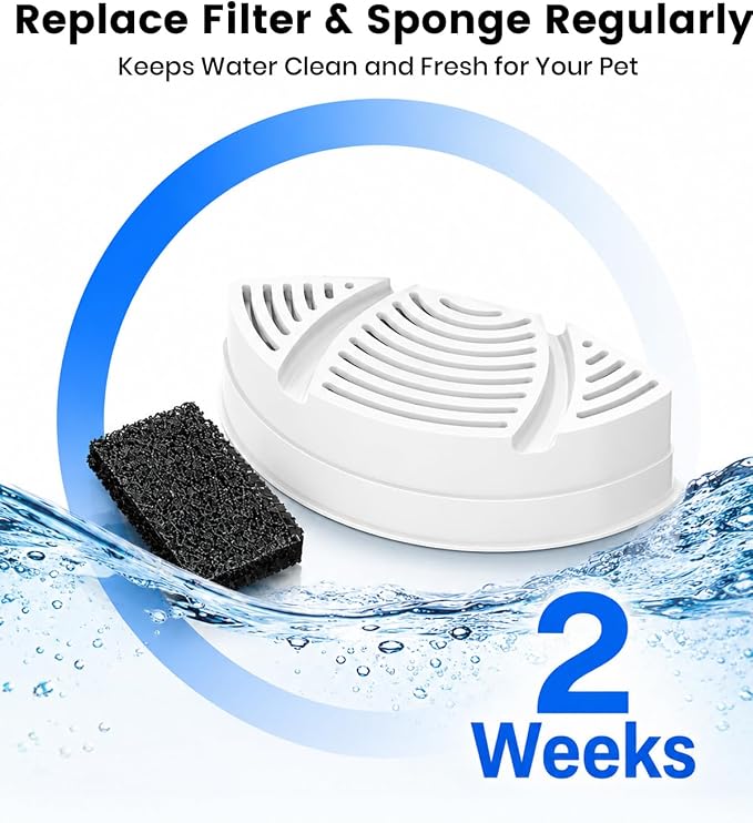 15 Pack of Official Replacement Filters (7 Months Supply) for SohoTeco Stainless Steel Pet Water Fountain for Cats Inside