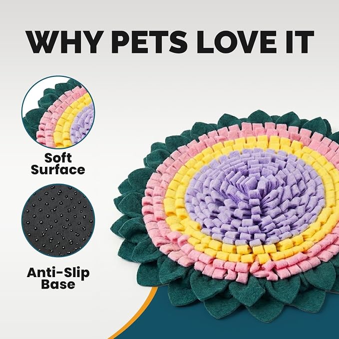 PET ARENA Interactive Dog Snuffle Feeding Mat Adjustable Nose Work Toy | Encourages natural foraging, reduces boredom, slows eating, supports mental stimulation, and features an adjustable design.