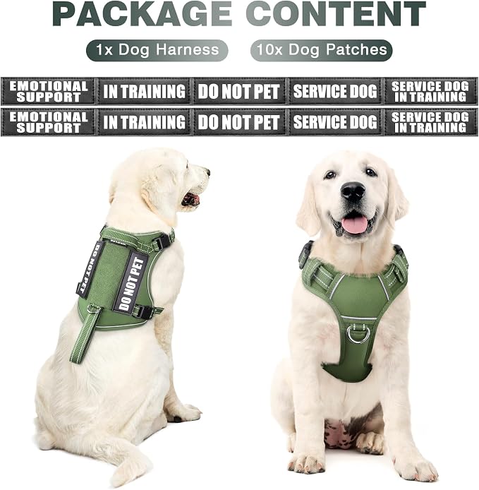 Tactical Dog Harness, No Pull Dog Harness for Medium Large Dogs with Handle & Molle, Military Service Dog Vest Harness in Training Pet Harness for Small Dogs