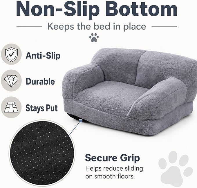 Pink Cat Couch Bed, Washable Plush Sofa for Cats and Small Dogs(26.0 x 18.9 x 13.0 inches)