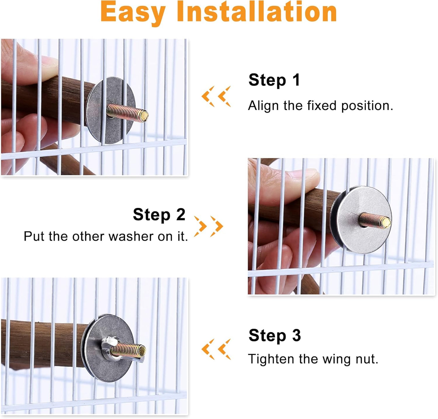 Bird Perch Stand Toy, Natural Grapevine Wood Parrot Perch Bird Cage Branch Accessories for Parakeets Cockatiels Conures Macaws Finches Love Birds(9.8" Length)