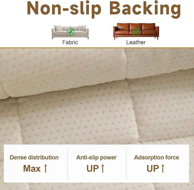 OTOB Sofa Covers for 3 Cushion Couch Washable, All Seasons Non Slip Fuzzy Pet Couch Cover, Soft Plush Geometric Jacquard Sofa Slipcovers, Kids Pet Friendly Dog Bed Mats (Dark Coffee, 27.6" x 70.9")