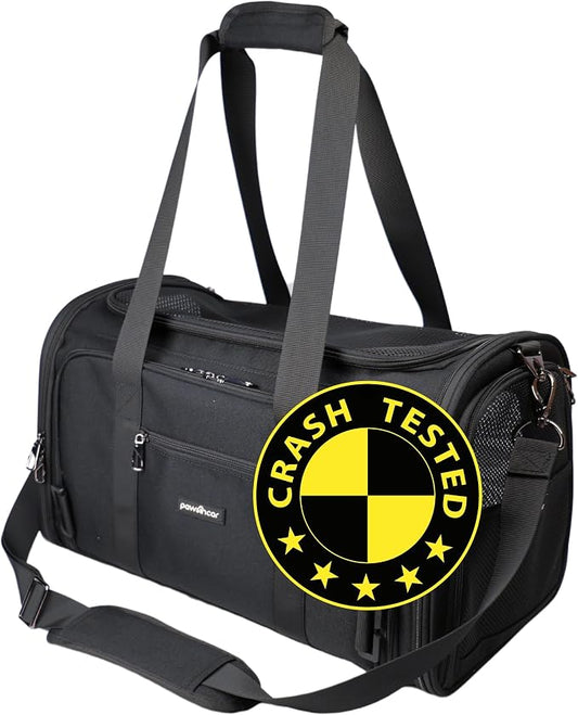 Crash-Tested Dog Carrier Airline Approved | 3-in-1 Lab-Tested Cat Car Seat, TSA Airline Approved Cat Carrier Soft, Expandable Dog Carriers for Small Dogs | 5-Star CPS Certified for Crash Protection.