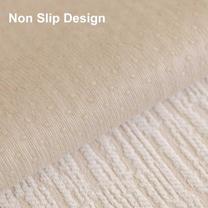 Soft Waterproof Chenille Cover Washable, Non Slip Sectional Sofa Covers for 3 Cushion Couch Sofa L Sharped Sofa Slipcover for Pets, Furniture Protector (1 PCS 36"x94" White)