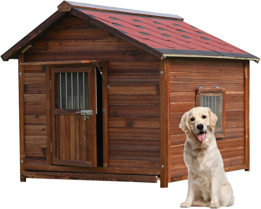 Outdoor Dog House for Large Breed Dogs with Removable Floor&Roof, Heavy Duty Pet House, Weatherproof Warm Dog House Outside, 2XL